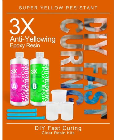Crystal Clear Epoxy Resin Kit 32oz - Anti-Yellowing Craft Resin for Art, Jewelry Making, Casting - Puduo 32oz - Buy Online on SooperMarket.com