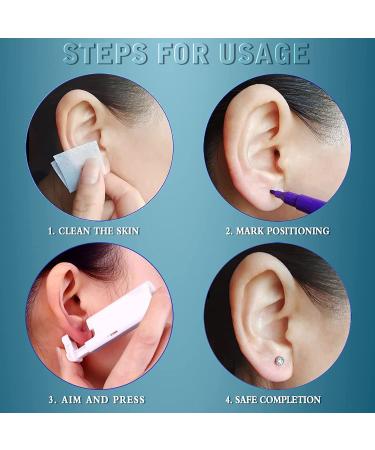 2Pcs Disposable Aseptic Ear Piercing Kit with Built-in Silver 4mm Ear Studs - Buy Online on SooperMarket.com