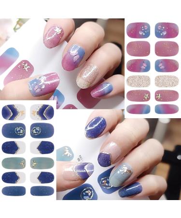 10 Sheets Butterfly Nail Stickers - Self Adhesive Full Nail Wraps & Glitter Decals for DIY Manicure Kits - Perfect Nail Art Supplies for Women & Girls - Buy Online on SooperMarket.com