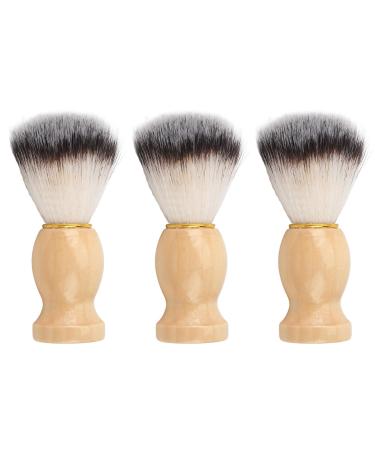 3 pieces of shaving brush bar cleaning brush for men soft hair wood handle rich foam beard care brush for everyday use soft and skin -friendly bristle