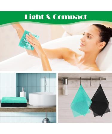 Windspeed 2Pcs African Body Exfoliating Net Bathing Sponge for Deep Cleaning | Skin Smoother for Men & Women | Shower Essential (80x30cm, Black+Green) - Buy Online on SooperMarket.com