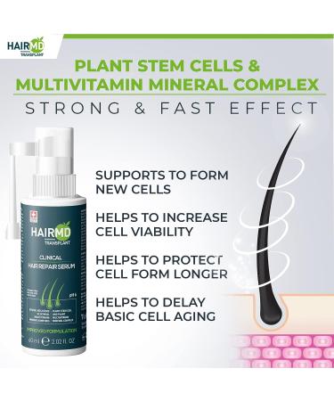 HairMD Transplant Clinical Repair Serum - 60ml Hair Regrowth Serum | Prevents Hair Loss, Stimulates New Growth | Fast & Effective Formula - Buy Online on SooperMarket.com