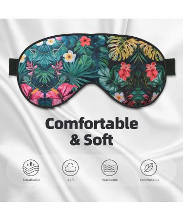 Hojas Tropicales Y Flores Print Double-Sided Eye Mask Soft and Light Blocking for Enhancing Sleep Quality - Buy Online on SooperMarket.com