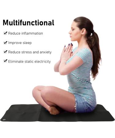 Large Black Grounding Mat for Pain Relief & Improved Sleep - Durable Anti-Static Design for Older Feet - Buy Online on SooperMarket.com