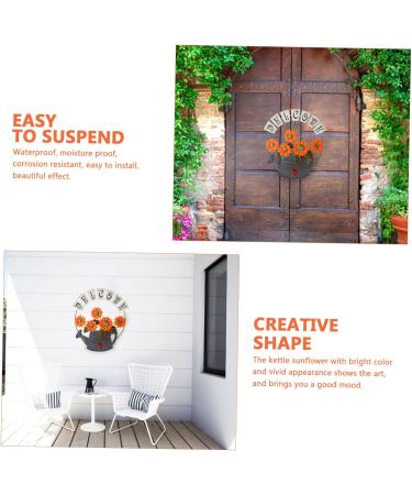 ABOOFAN Pendant Office Decor Welcome Wall Hanging Sign Wall Hanging Decor Front Door 3d Ornament 42X36CM Orange - Buy Online on SooperMarket.com