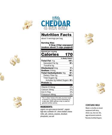 Quinn Snacks Organic Non-GMO White Cheddar Microwave Popcorn - 7 oz (Pack of 3) - Buy Online on SooperMarket.com