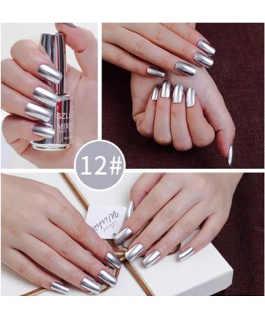 Mirror Nail Polish Metal Nail Varnish 6 Colors Chrome Nail Polish Set Metallic Mirror Effect Quick Drying Long Lasting Gold Silver Champagne Red Colorful Women Gift No UV - Buy Online on SooperMarket.com