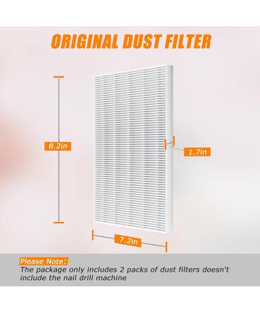 Buy Nail Dust Collector Replacement Filter 2 Pack - Reusable & Low Noise for Home Nail Salon | Perfect for Acrylic Nails & Polishing - Buy Online on SooperMarket.com