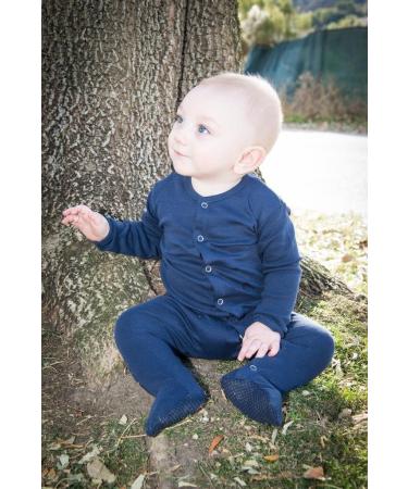L'Ovedbaby Girls' Organic Snap Footie - Navy (0-3 Months) - Buy Online on SooperMarket.com