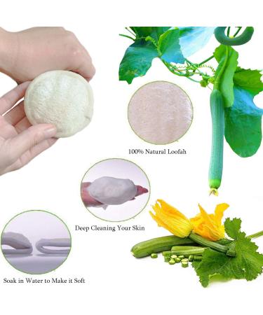 Natural Loofah Exfoliating Facial Pads - 10 Pack | Face Scrubber for Men & Women | Bath Spa Cleansing | 3.15 Inches Dia - Buy Online on SooperMarket.com