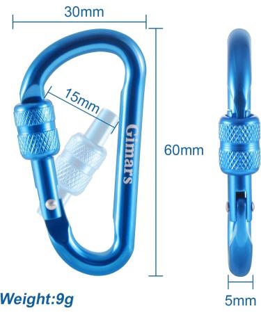 Gimars Mini Carabiner Klien - 6 cm Colorful Key Rings (Set of 6) - Perfect for Camping Fishing Hiking & Travel - Buy Online on SooperMarket.com