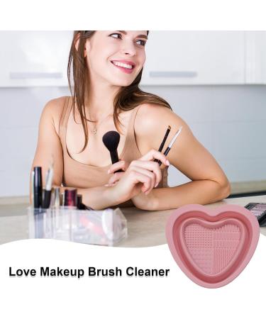 Veeteah Silicone Makeup Brush Cleaner Bowl - Heart Shape Silicone Make up Brush Cleaner - Portable Washing Tool for Brushes Sponges Brush Cleaning Pad pink - Buy Online on SooperMarket.com