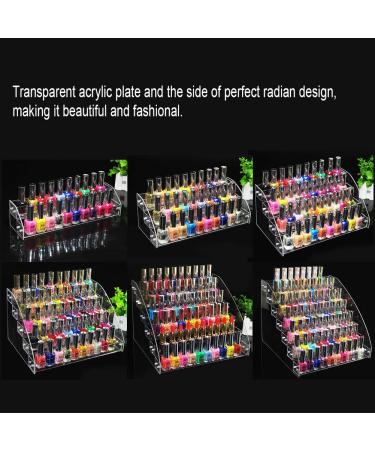 Nail Polish Display Stand - 6 Types Acrylic Rack Organizer Holder | Three Layers | Ideal for Makeup Storage - Buy Online on SooperMarket.com