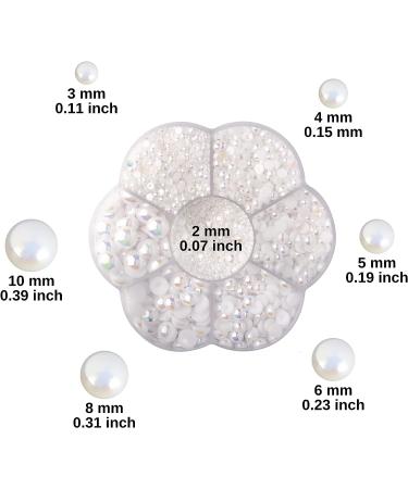 Articyard 5700 AB White Half Pearls - Flatback Pearls for Crafts & Nails - DIY Accessory for Art, Fashion & Makeup - Buy Online on SooperMarket.com