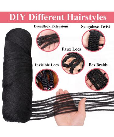 COOKOO 4 Roll Natural Black Brazilian Wool Hair Acrylic Yarn for African Crochet Hair - Jumbo Braids, Senegalese Twists, Faux Locs - 70G/Roll (1B) - Buy Online on SooperMarket.com