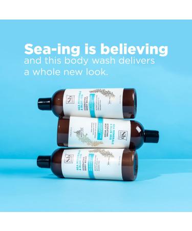 Soapbox Sea Minerals & Blue Iris Body Wash - Moisturizing Cleanser with Aloe Vera & Shea Butter | 16oz Bottles (Pack of 3) - Paraben, Gluten, Silicone Free, Cruelty Free & Vegan - Buy Online on SooperMarket.com