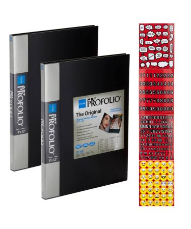 Itoya Art Profolio Original Storage Display Book 9x12 IA-12-9 - Qty 2 + Emoji Stickers