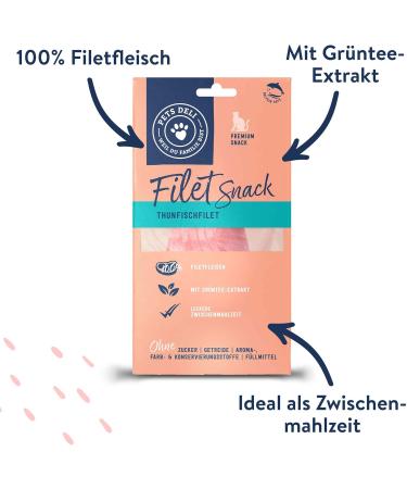 Pets Deli Tuna Fillet Snack for Cats | 12 Pack (25g Each) | Gluten-Free & No Added Sugar - Buy Online on SooperMarket.com