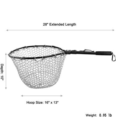 PLUSINNO Fly Fishing Net - 16 x 13 Hoop Size - Soft Rubber Mesh - Catch and Release Net - Buy Online on SooperMarket.com