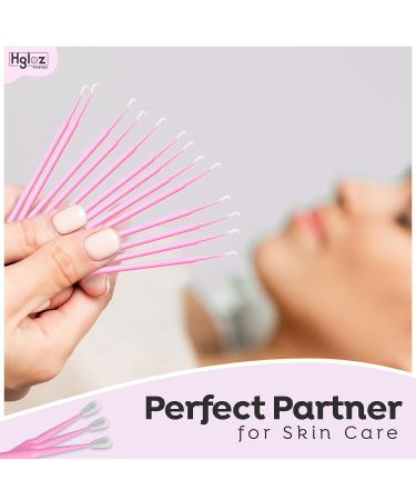 HGLOZ Microswabs for Eyelash Extensions (Pack of 500) - 2mm Pink Soft Micro Applicator Brush for Makeup Application and Cleaning - Buy Online on SooperMarket.com