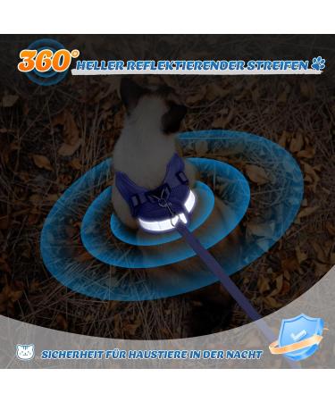 Soft Cat Vest with Leash & Supet Cat Dishes for Kittens & Small Dogs - Blue Size S (26-32 cm) - Ideal for Chihuahua & Pets - Buy Online on SooperMarket.com