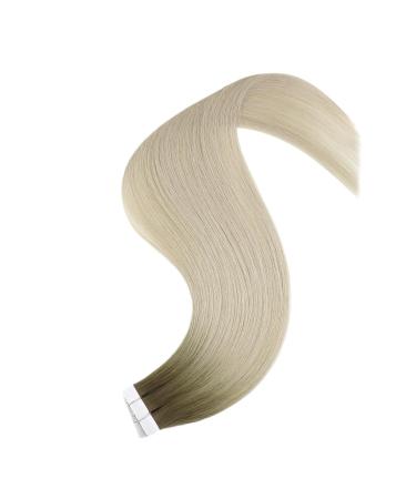Youngsee Virgin Tape Extensions - 50cm Balayage Real Hair Invisible Light Brown Ombre #9A/10/800 - 5pcs 12.5g - Buy Online on SooperMarket.com