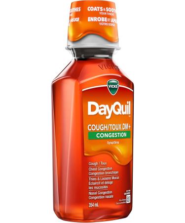 Vicks DayQuil Cough & Congestion Non-Drowsy Liquid Medicine Non-Drowsy Daytime Relief for Cough Mucus and Congestion Citrus Flavour 354ml - Buy Online on SooperMarket.com