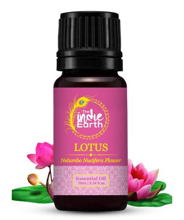 The Indie Earth 100% Pure & Undiluted Lotus Essential Oil - Natural Flower Essential Oil Perfect for Aromatherapy Diffuser Message Skin Care Sleep and More! Sourced Directly from INDIA 10 ml