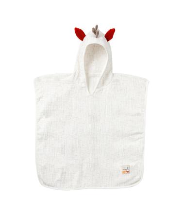 Fehn bathing towel baby zebra Fehnatur - Musselin bath towel children's poncho with soft organic cotton - baby bath towel with hood for babies and toddlers from 12+ months - hooded towel Dimensions 55 x 110 cm poncho zebra nature