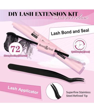 DIY Lash Extension Kit with D Curl Cluster Lashes for Home - Lash Bond, Seal, and Applicator Tool Included - Individual Eyelashes - B&Q - 1 Pack - Buy Online on SooperMarket.com