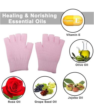 JIAHAO Womens Gel Moisturizing Gloves Day Night Instantly Repair Eczema Dry Rough and Cracked Hands Gel Lining Infused with Essential Oils and Vitamins Pink - Buy Online on SooperMarket.com