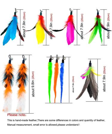 10-Piece Natural Bird Feathers Cat Toy Wand Refills - Replacement Feathers for Interactive Play - Buy Online on SooperMarket.com