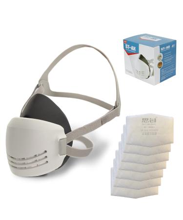 Tesoro Moda Reusable Respirator Mask with 7 Filters  Half Mask Respirator for Woodworking Welding Polishing Painting and Work Protection  Comfortable Quick-Release Headband and Dual Filtration