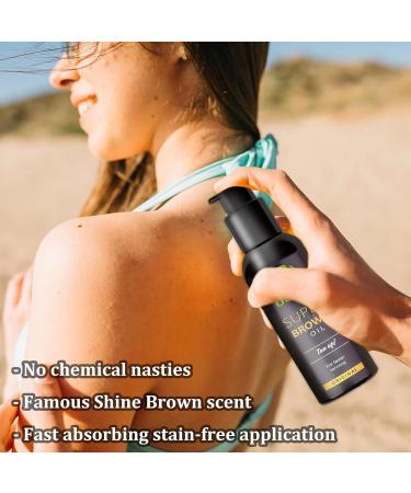 Super Brown Oil Deep Tanning Oil Tan Accelerator Oil Moisturizing Skincare Faster Tanning Achieve a Natural Tan with Natural Ingredients for Sunbeds & Outdoor Sun - Buy Online on SooperMarket.com