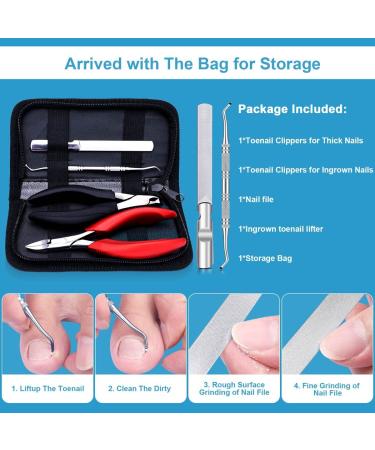 Orelex Long Handle Toe Nail Clippers for Seniors - Sharp Professional Ingrown Toenail Tool for Thick Toenails - Heavy Duty Adults Nail Clipper for Men - Buy Online on SooperMarket.com