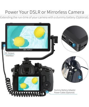 FEELWORLD F6 Plus 6 DSLR Camera Field Monitor | Full HD 1920x1080 IPS Screen with HDR, 3D Lut, Video Peaking, Focus Assist | 4K HDMI, 8.4V DC IO | Tilt Arm Included - Buy Online on SooperMarket.com