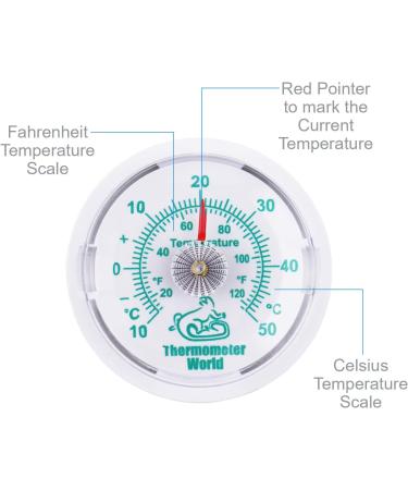 Vivarium Thermometer to Monitor Temperature In Reptile Tanks and Vivariums - 65MM Reptile Thermometer Temperature Gauge - Buy Online on SooperMarket.com