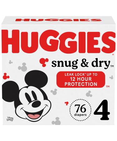 Huggies Snug & Dry Baby Diapers Size 4 Giga Pack 76 Ct