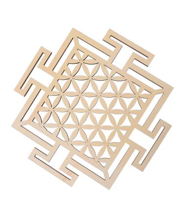 Cabilock 1pc Wooden Wall Hangings Sacred Geometry Home Decor Of Life Wall Art Geometric Wall during As Shown1