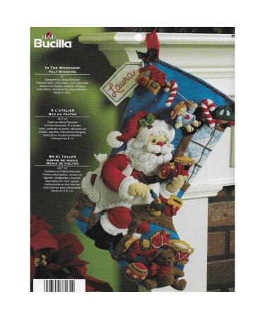 Bucilla The Workshop Christmas Stocking Felt Applique Kit  18-Inch