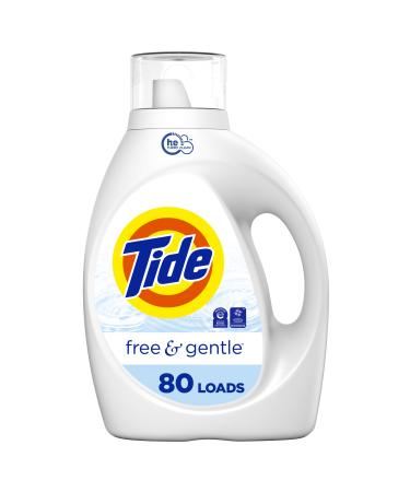 Tide Free & Gentle Liquid Laundry Detergent 80 loads 105 fl oz