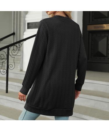 Gefomuofe Cardigan Women's Long Cardigan Lightweight Loose Cardigan Long Cardigan Women's Lightweight Loose Casual Cardigan Sun Protection Shirt Holiday Beach Blouse M Black - Buy Online on SooperMarket.com