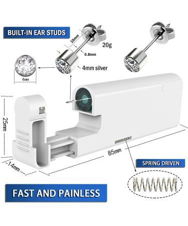 2Pcs Disposable Aseptic Ear Piercing Kit with Built-in Silver 4mm Ear Studs - Buy Online on SooperMarket.com