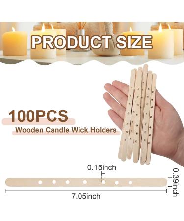 Anjmd 100 PCS Wooden Candle Wick Holders - 7 Wick Bars for Multiwick Candles DIY - Buy Online on SooperMarket.com