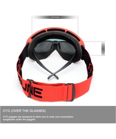 Shop Sposune OTG Ski Goggles - Anti-Fog Spherical Dual Lens UV400 Protection for Men & Youth Snowboard & Snowmobile Eyewear - Buy Online on SooperMarket.com