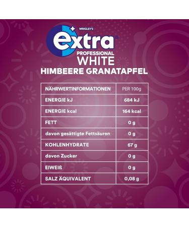 Buy Extra Professional White Chewing Gum - Raspberry Pomegranate Flavor | 50 Dragees - International Shipping Available - Buy Online on SooperMarket.com