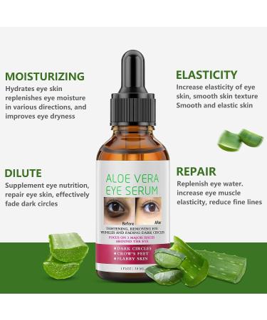 Aloe Vera Anti Aging Eye Serum | Dark Circle & Puffiness Treatment for Women - Buy Online on SooperMarket.com