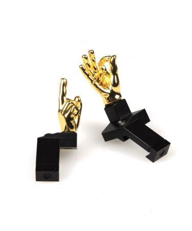 Stinger Novelty Finger Sight Set, Backup Front and Rear Iron Sight BUIS Set, Fit Picatinny Rail and Weaver, Offset 45 Degree Gloss Gold