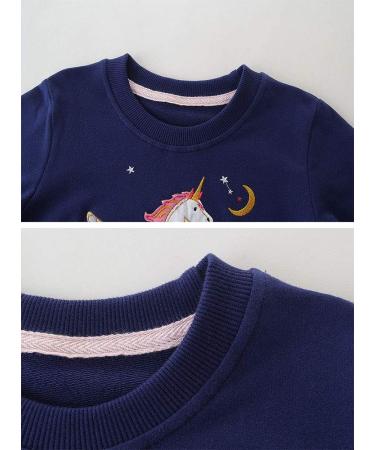 Girls Cotton Sweatshirt | Casual Long Sleeve Pullover for Toddlers | Blue | Ages 1-12 - Buy Online on SooperMarket.com