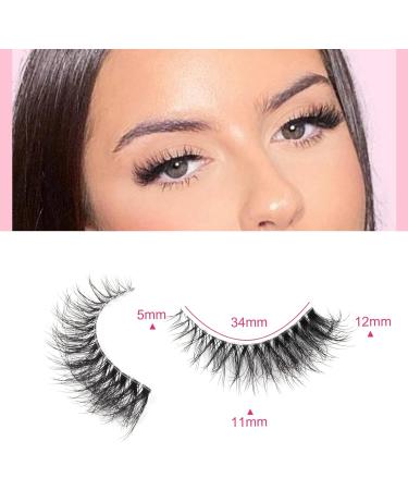 Glowing Win Cat Eye False Eyelashes - 7 Pairs Faux Mink Fluffy Lashes for Natural Look | Reusable Handmade Wispy Fake Lashes - M50 - Buy Online on SooperMarket.com